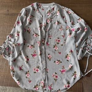 New York and Company small polyester striped blouse